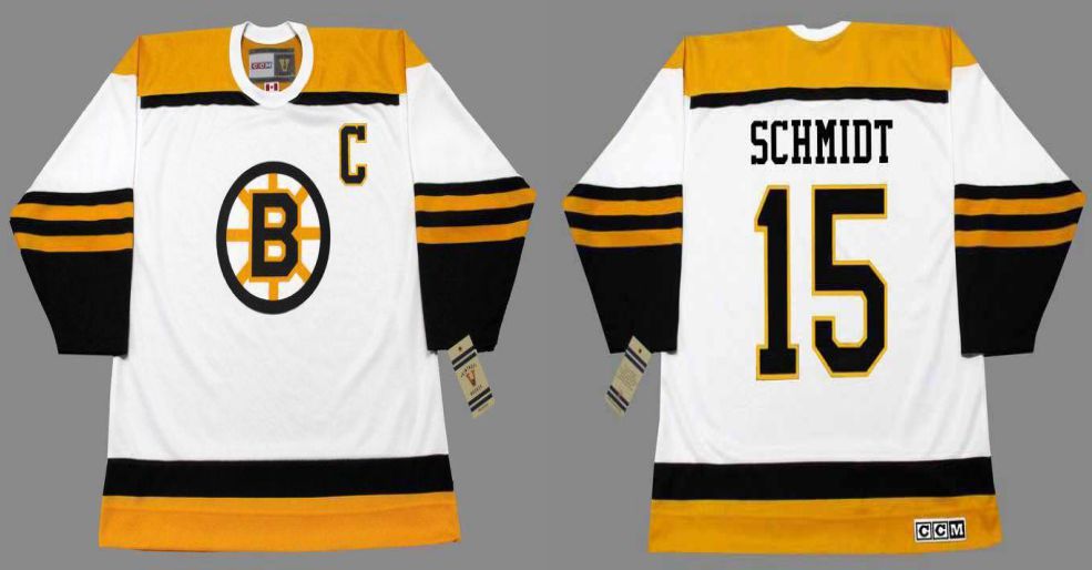 2019 Men Boston Bruins 15 Schmidt White CCM NHL jerseys